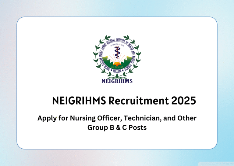 NEIGRIHMS Recruitment 2025