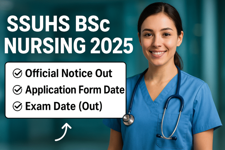 SSUHS Bsc Nursing 2025