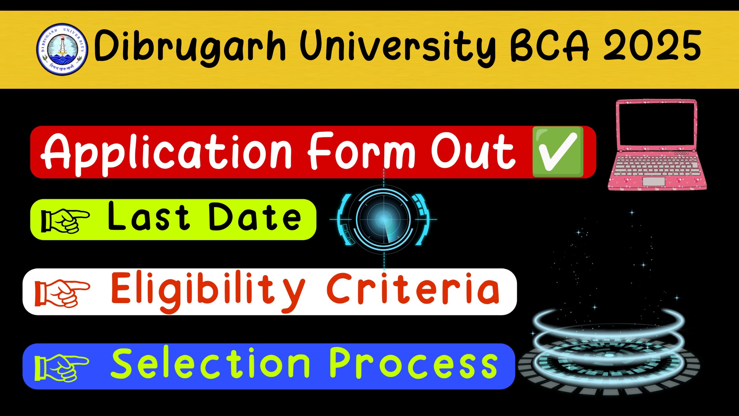 Dibrugarh University bca admission 2025