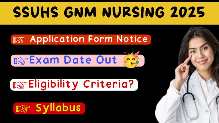 SSUHS GNM NURSING Entrance Exam