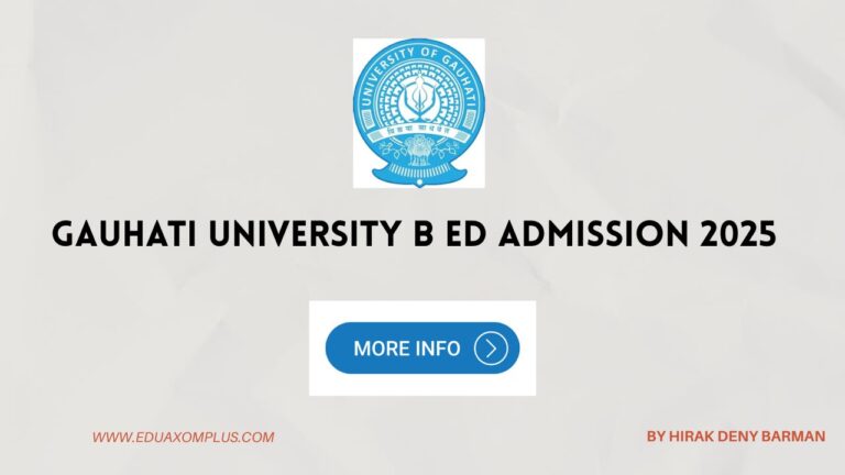 Gauhati University B Ed Admission 2025