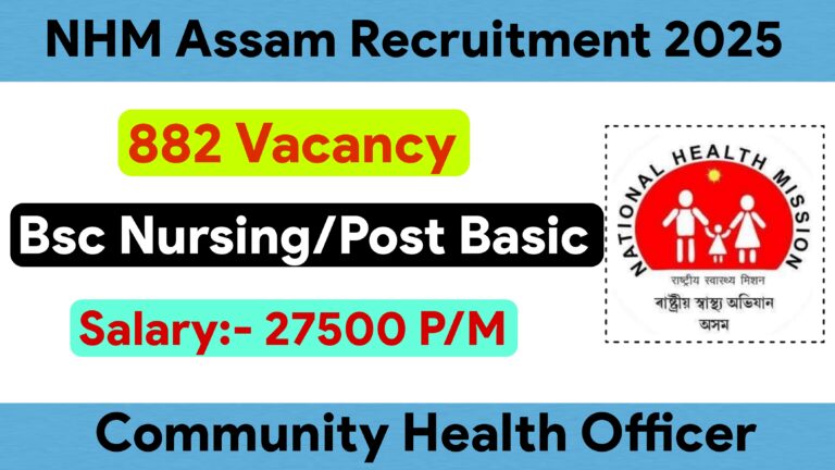 NHM Assam CHO Recruitment 2025 – 882 Community Health Officer Posts
