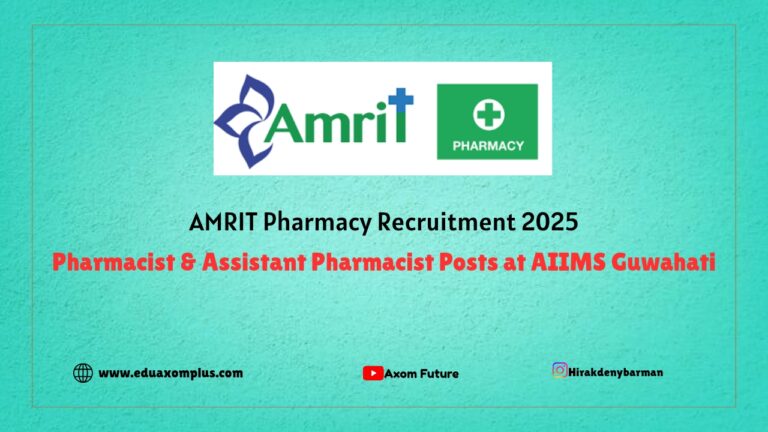 AMRIT Pharmacy Recruitment 2025: Pharmacist & Assistant Pharmacist Posts at AIIMS Guwahati