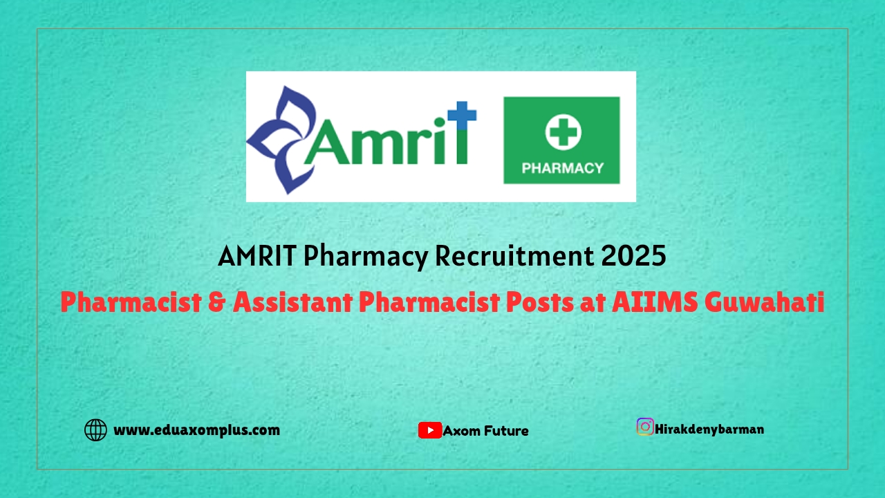 AMRIT Pharmacy Recruitment 2025: Pharmacist & Assistant Pharmacist Posts at AIIMS Guwahati