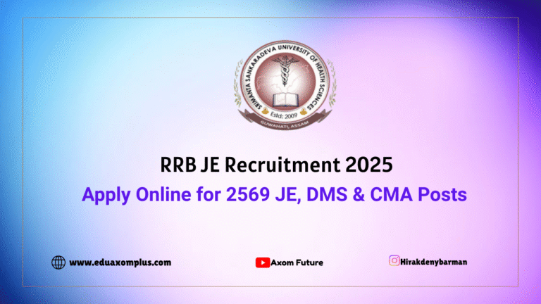 RRB JE Recruitment 2025 – Apply Online for 2569 JE, DMS & CMA Posts - eduaxomplus