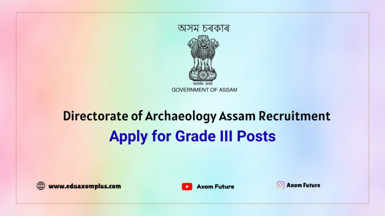 Directorate of Archaeology Assam Recruitment 2025
