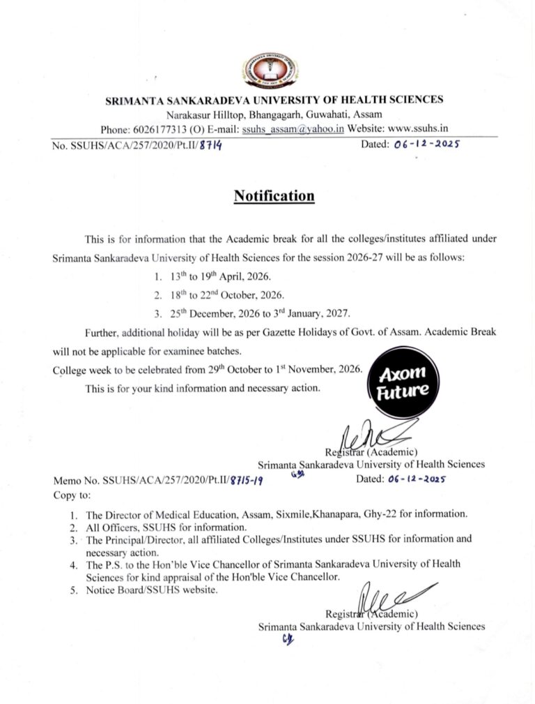 Ssuhs Academic break 2026