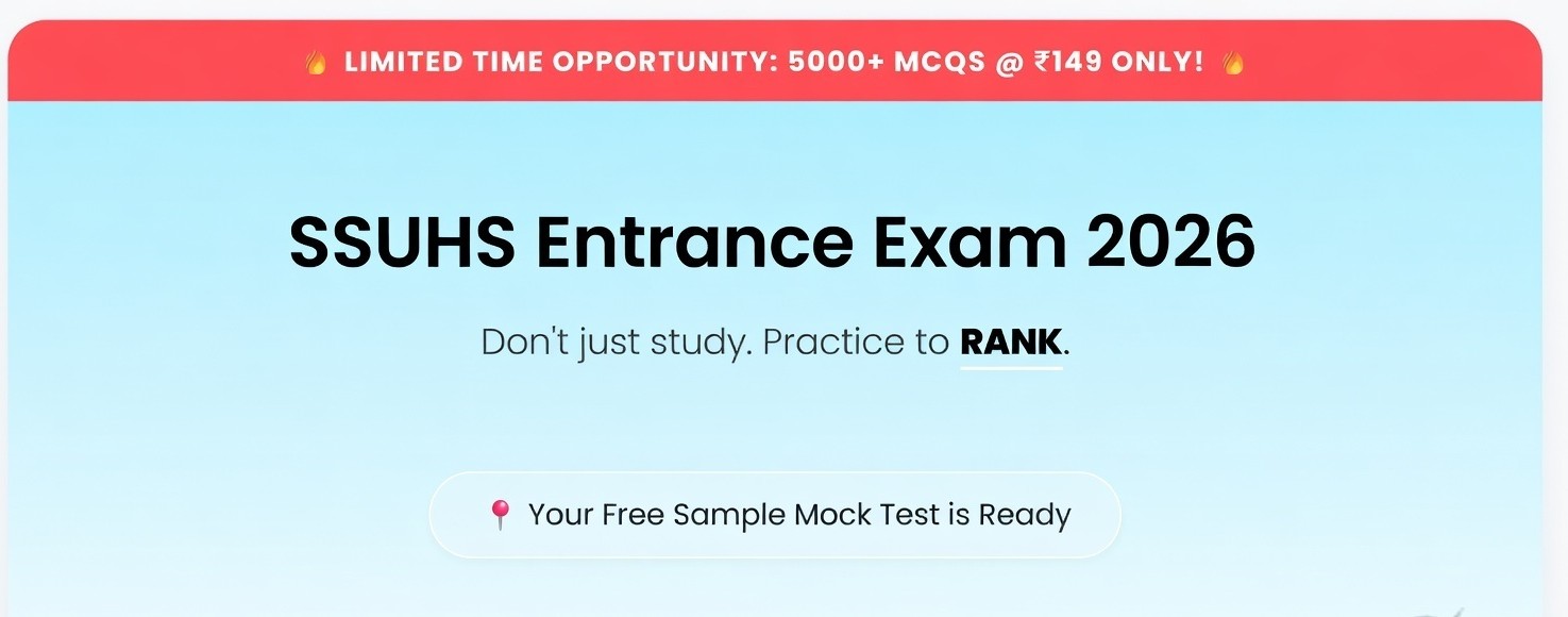 SSUHS Entrance Exam 2026 Sample Mock Test Series