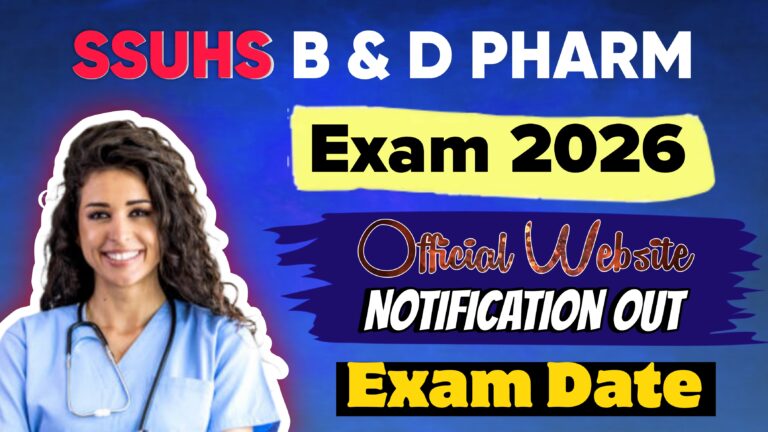 SSUHS Pharmacy Entrance Exam 2026