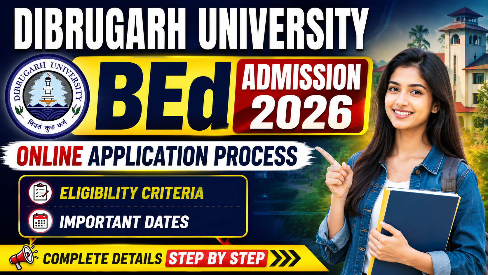 Dibrugarh University BEd Admission 2026