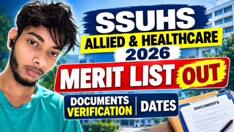 SSUHS Allied Healthcare Admission 2026